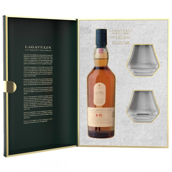 Lagavulin 16 ans + 2 verres 43% 