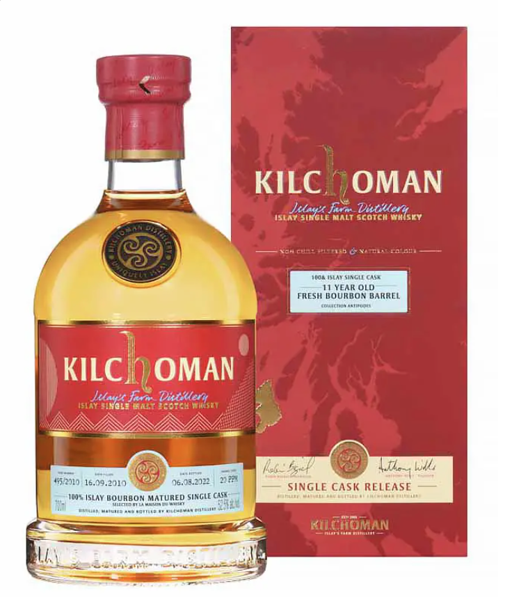 Kilchoman 11 ans 2010 100% Islay Bourbon Barrel Single Cask Antipodes 52,5%