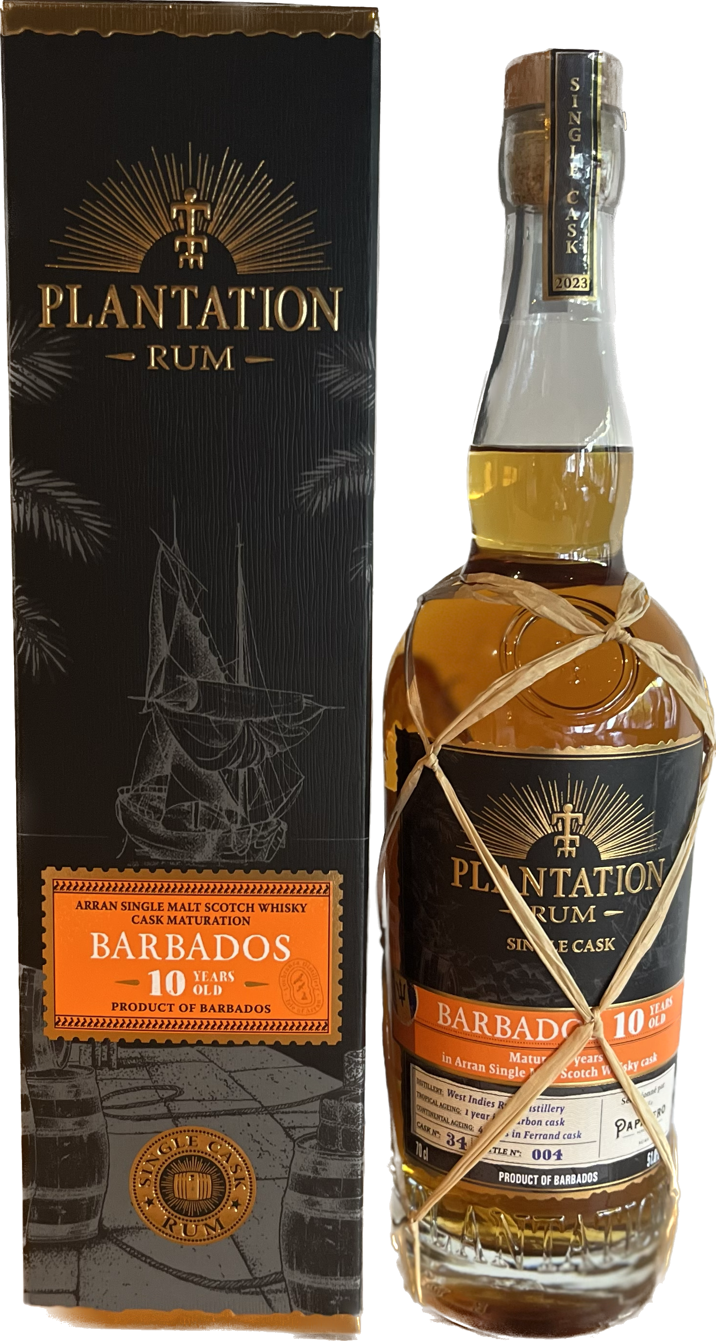 Rum Plantation Barbados 10 Ans Arran Cask Finish « Caves Papavero » 51%