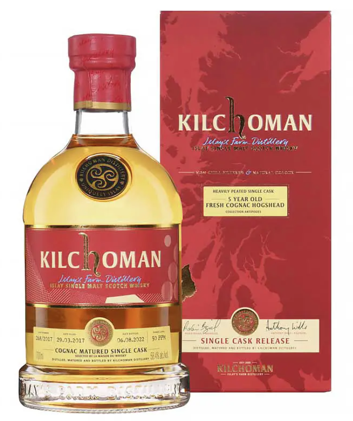 Kilchoman 5 ans 2017 Cognac Hogshead Single Cask Antipodes 58,4%