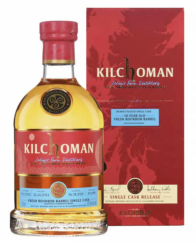 Kilchoman 10 ans 2011 Bourbon Barrel Single Cask Antipodes 55,8%